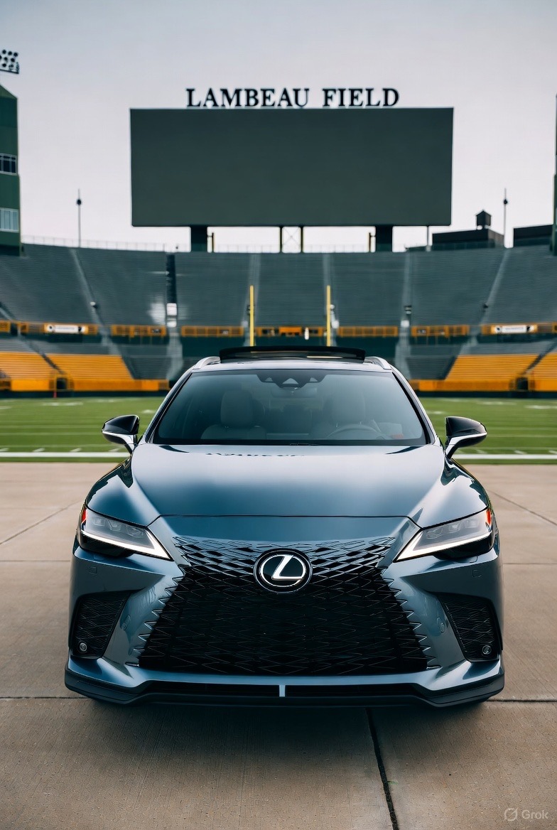 Lexus RX500hLambeau 2025 Lexus RX500h rendered in front of Lambeau Field