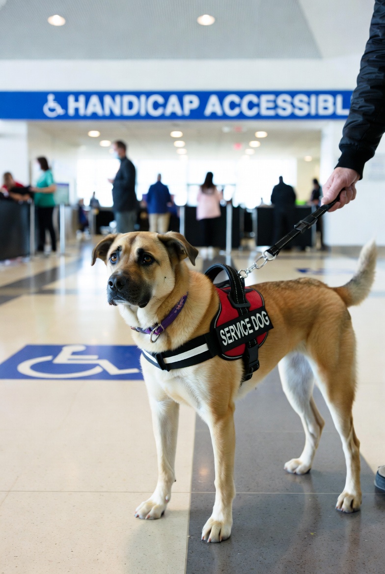 Service Dog Airport Pictured is a service dog at an airport