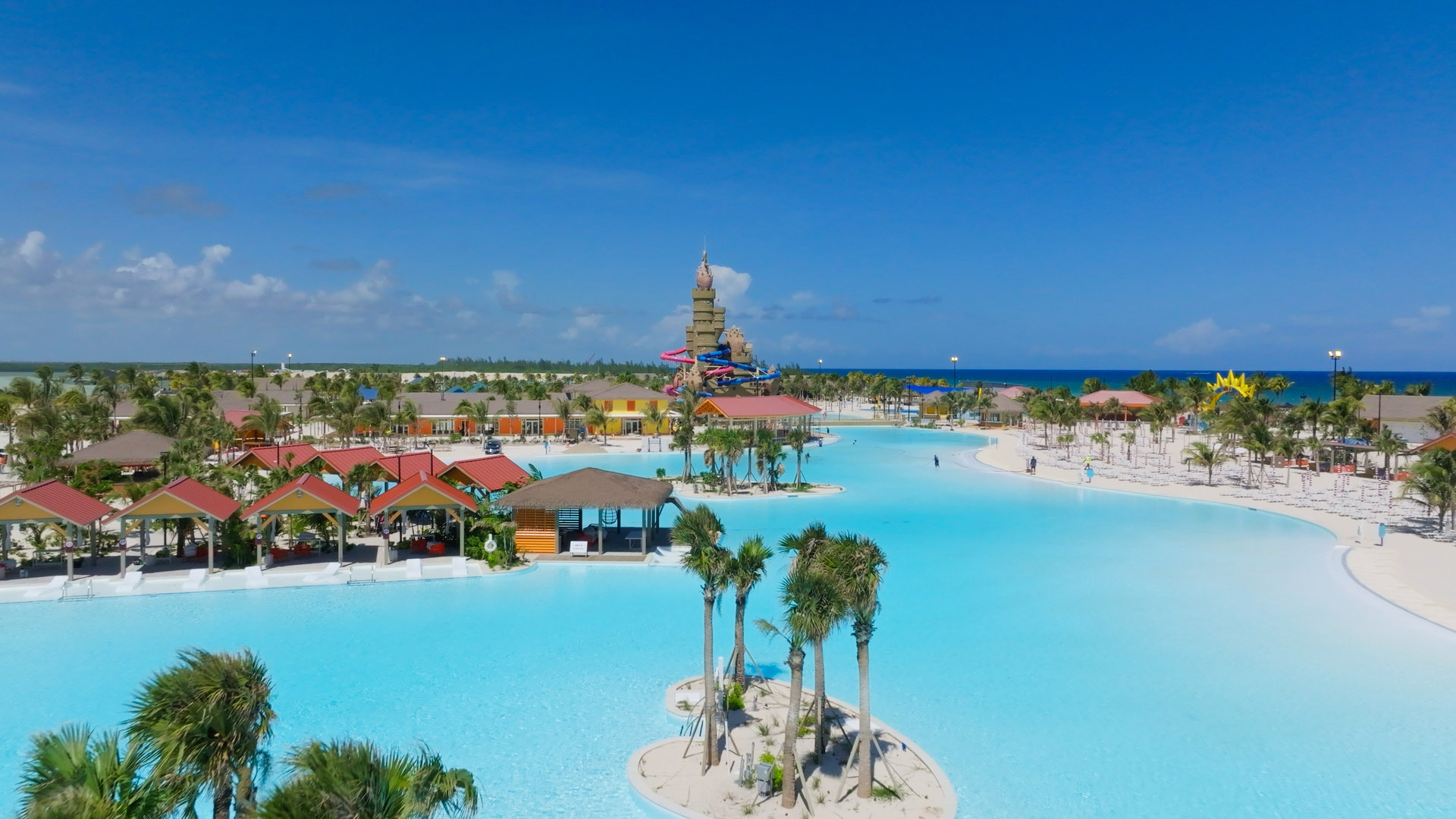 LagoonsatCelebrationKey The lagoon at Carnival Cruise Line's Celebration Key resort in Grand Bahamas.