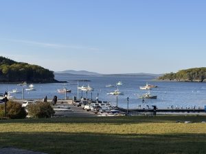 Overlooking the bay in Bar Harbor, Maine.