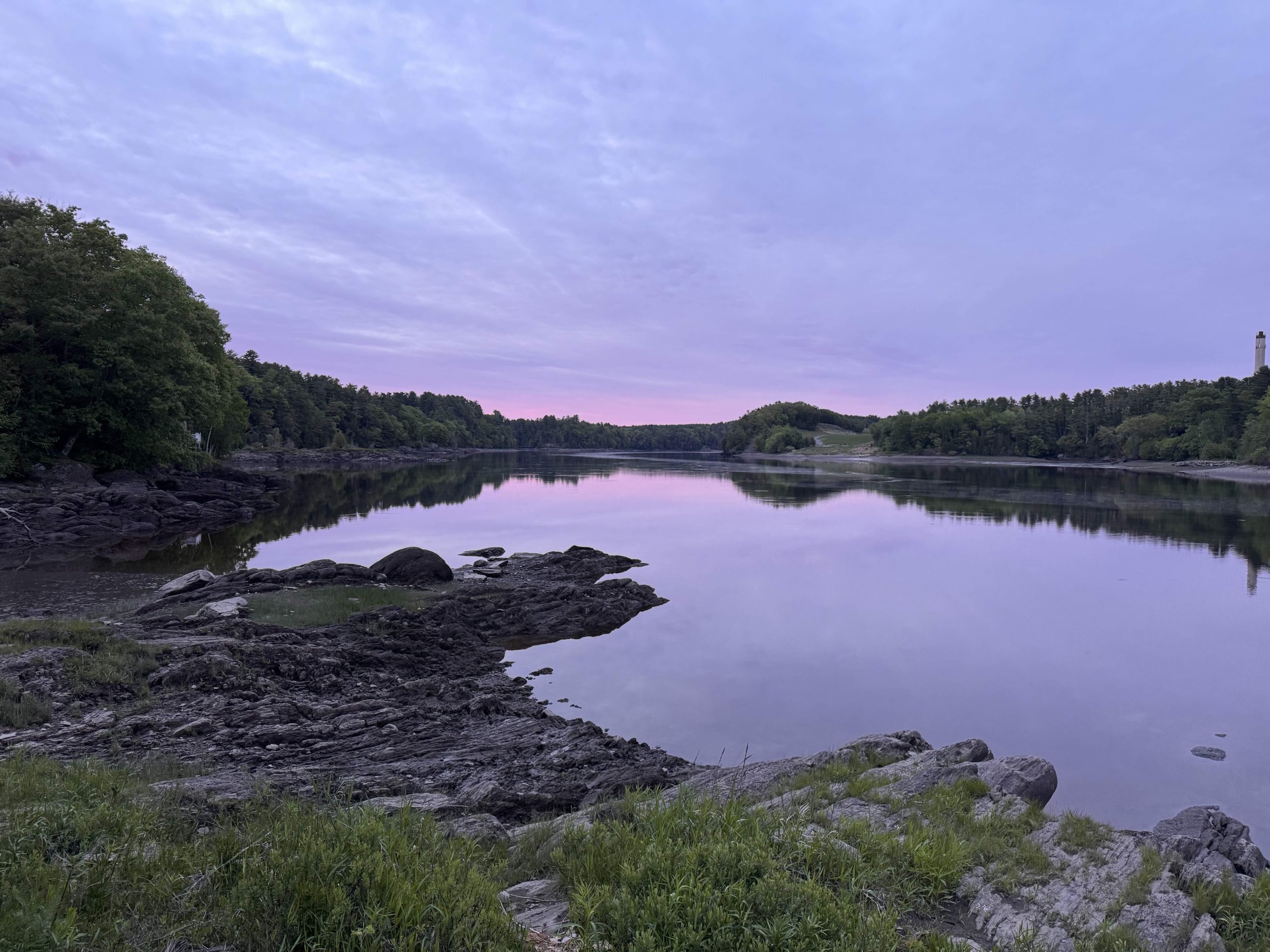 A sunset on the Penobscot River in Maine.