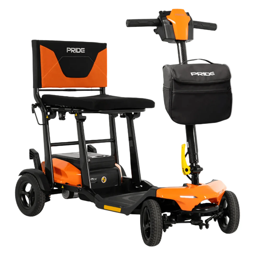 OrangeScooter The Pride Go Go Super Portable scooter in orange